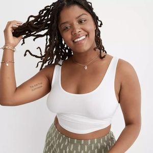 XXL, AERIE MODAL RIBBED LONGLINE BRALETTE, WHITE